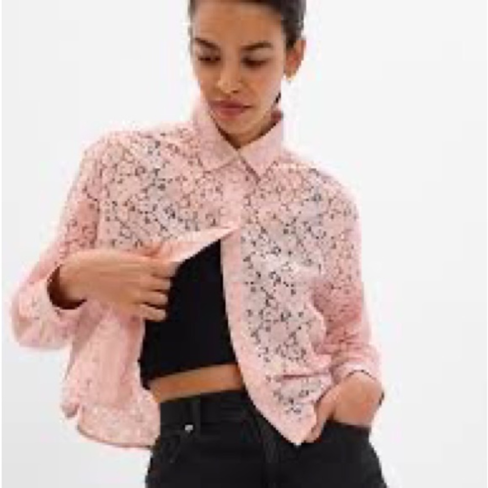 GAP Pink Floral Button Down Shirt